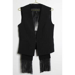 NWT BCBGMAXAZRIA Black Vest Scarf Combo Set - Small